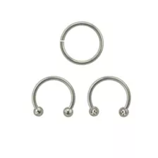 Multi-Pack Titanium Hoop and Horseshoe Rings 3 Pack - 16 Gauge at Spencer's