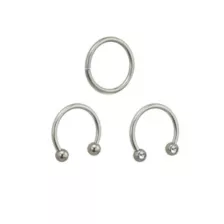 Multi-Pack Titanium Hoop and Horseshoe Rings 3 Pack - 16 Gauge at Spencer's
