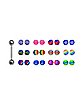 Barbell with Striped Extra Balls – 14 Gauge