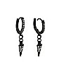 CZ Spike Dangle Huggie Hoop Earrings – 18 Gauge