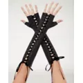 Long Black Lace Gloves at Spencer's