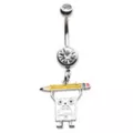 DoodleBob CZ Dangle Belly Ring 14 Gauge - SpongeBob SquarePants at Spencer's
