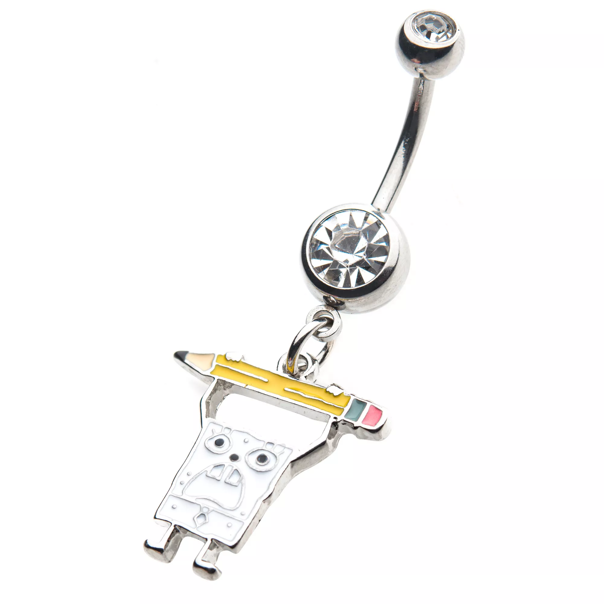 DoodleBob CZ Dangle Belly Ring 14 Gauge - SpongeBob SquarePants at Spencer's