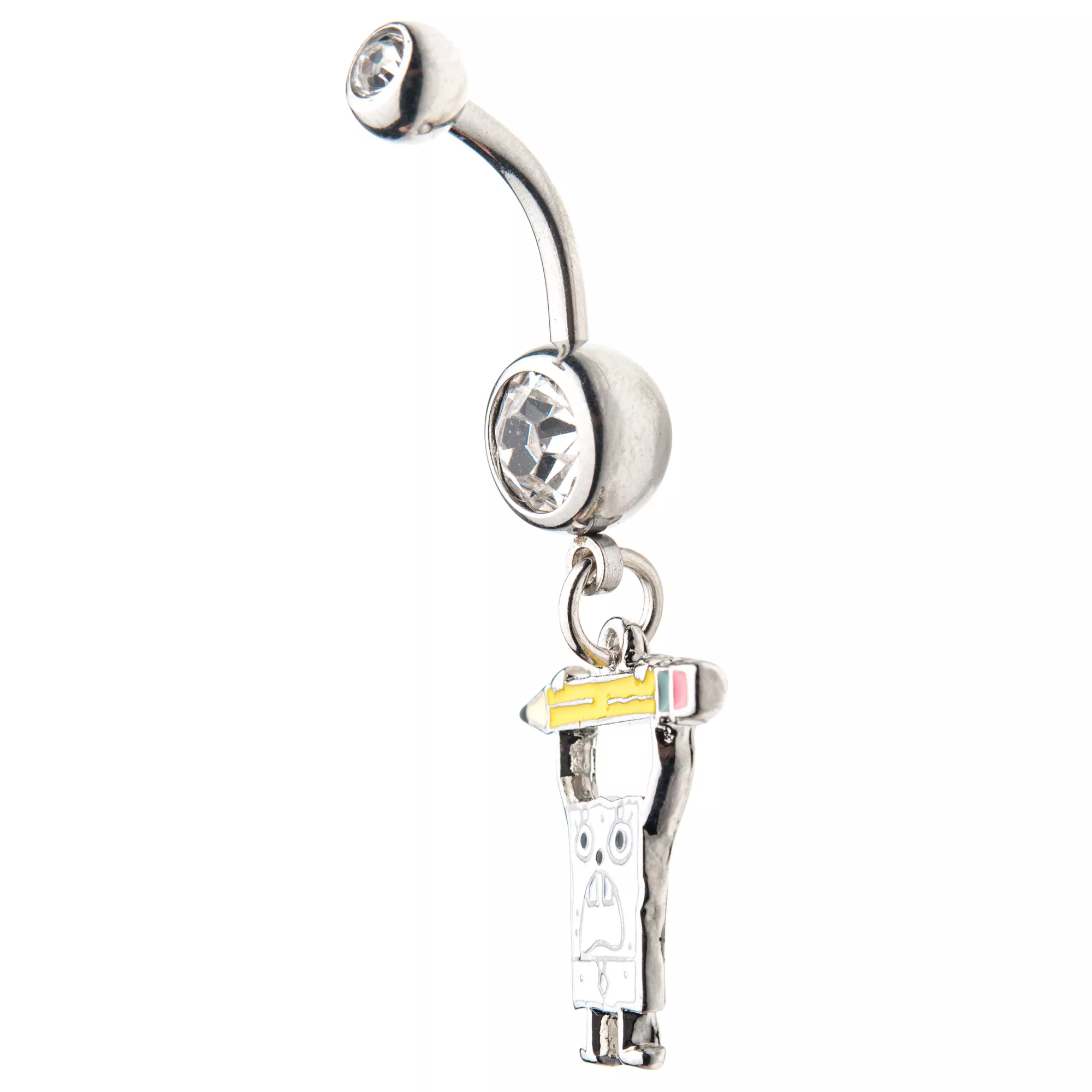 DoodleBob CZ Dangle Belly Ring 14 Gauge - SpongeBob SquarePants at Spencer's