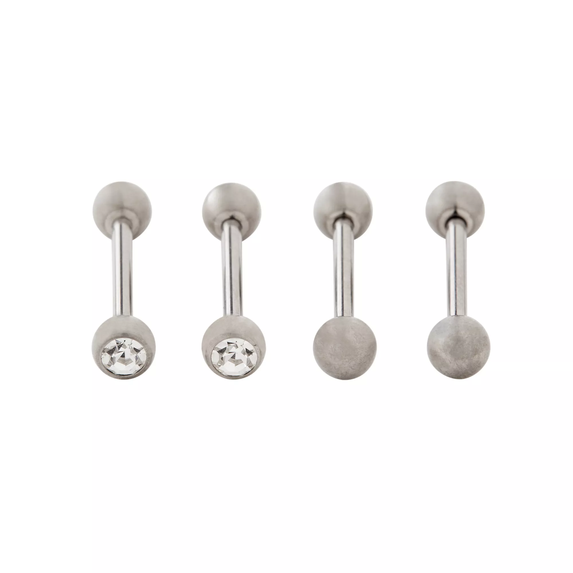 Multi-Pack CZ Titanium Barbells 2 Pair - 14 Gauge