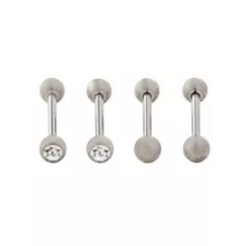 Multi-Pack CZ Titanium Barbells 2 Pair - 14 Gauge at Spencer's