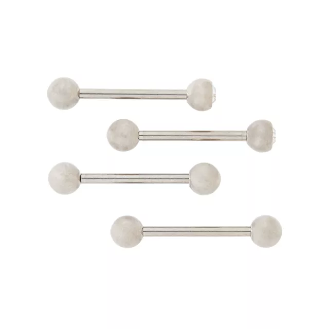 Multi-Pack CZ Titanium Barbells 2 Pair - 14 Gauge at Spencer's