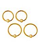 Multi-Pack Gold Plated Captive Bead Rings - 16 Gauge