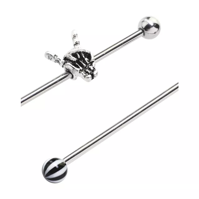 Rock On Skeleton Hand Industrial Barbells 2 Pack - 14 Gauge at Spencer's
