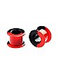 Black and Red Two Tone Silicone Double Flare Tunnels - 00 Gauge