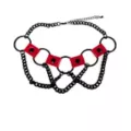 Red and Black Chain Choker Necklace at Spencer's
