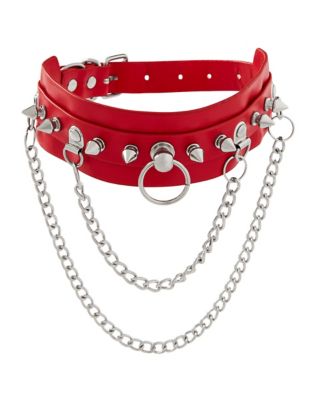 Red choker store collar