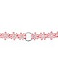 Pink Flower O-Ring Choker Necklace