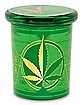 Green Metallic Pot Leaf Stash Jar - 7.5 oz.