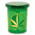 Green Metallic Pot Leaf Stash Jar - 7.5 oz. at Spencer's