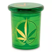 Green Metallic Pot Leaf Stash Jar - 7.5 oz. at Spencer's