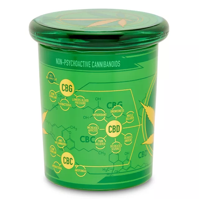 Green Metallic Pot Leaf Stash Jar - 7.5 oz. at Spencer's