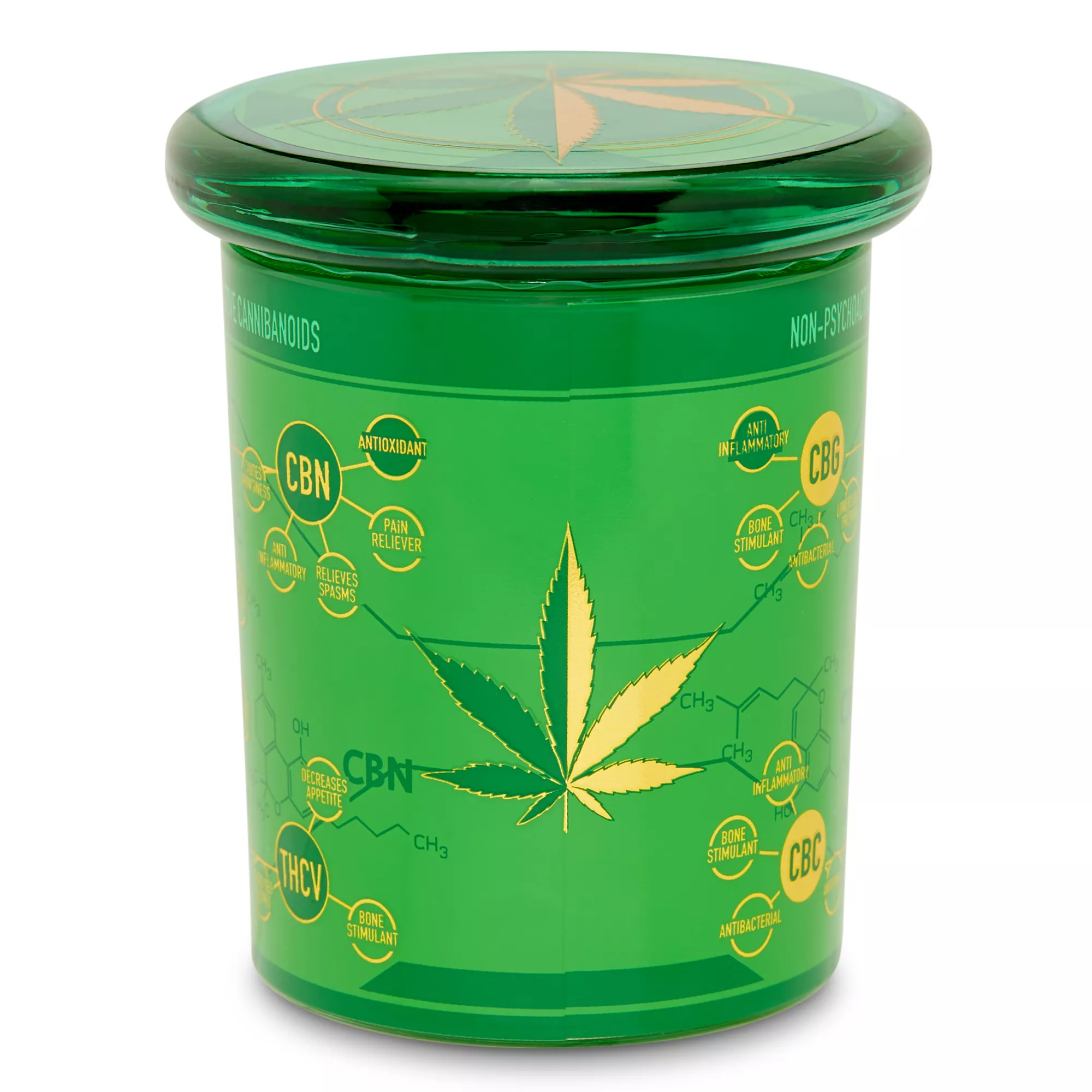 Green Metallic Pot Leaf Stash Jar - 7.5 oz. at Spencer's