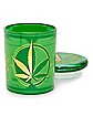 Green Metallic Pot Leaf Stash Jar - 7.5 oz.