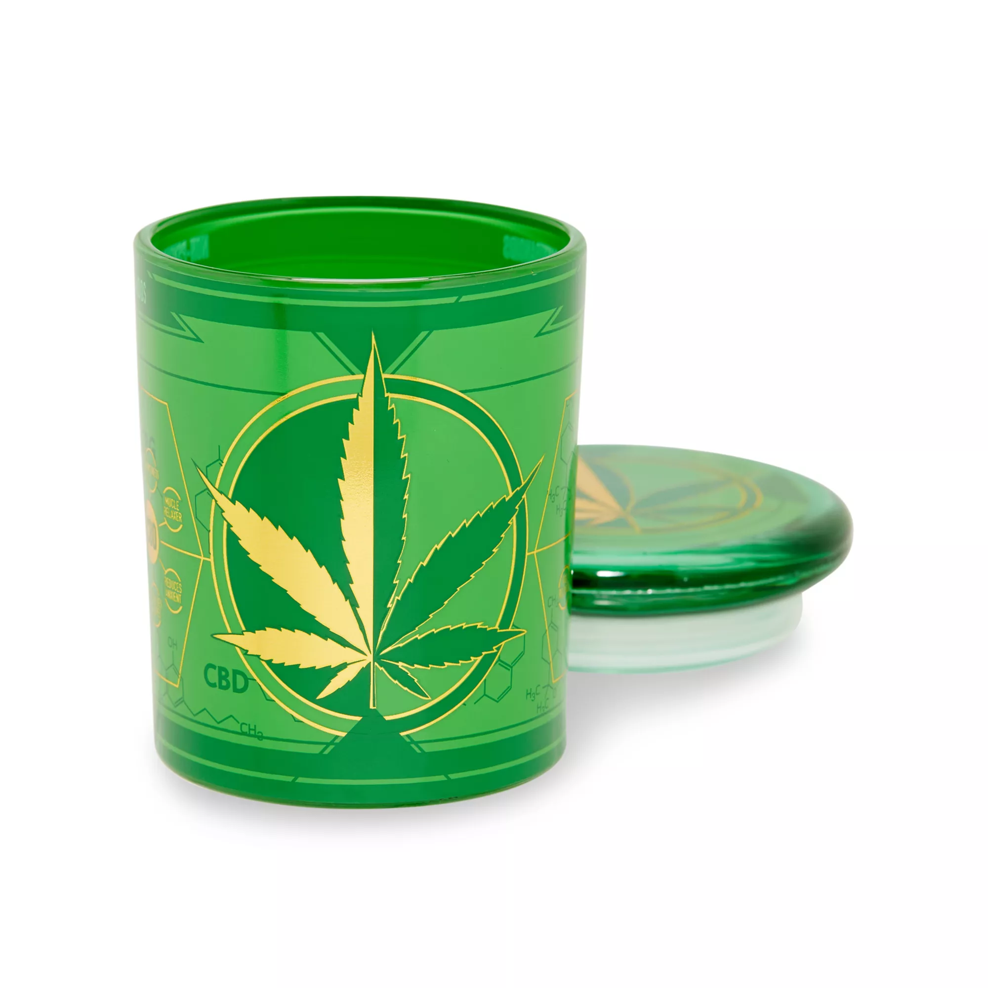 Green Metallic Pot Leaf Stash Jar - 7.5 oz. at Spencer's