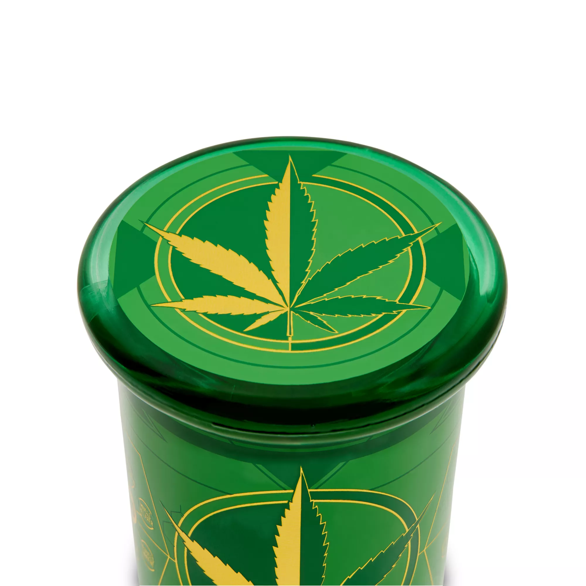 Green Metallic Pot Leaf Stash Jar - 7.5 oz. at Spencer's