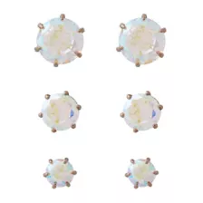 Round CZ Titanium Stud Earrings 3 Pair - 20 Gauge at Spencer's