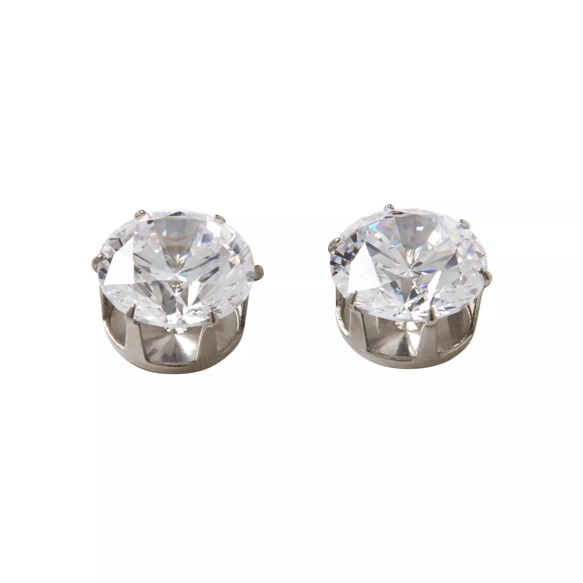 Round CZ Titanium Stud Earrings - 20 Gauge at Spencer's