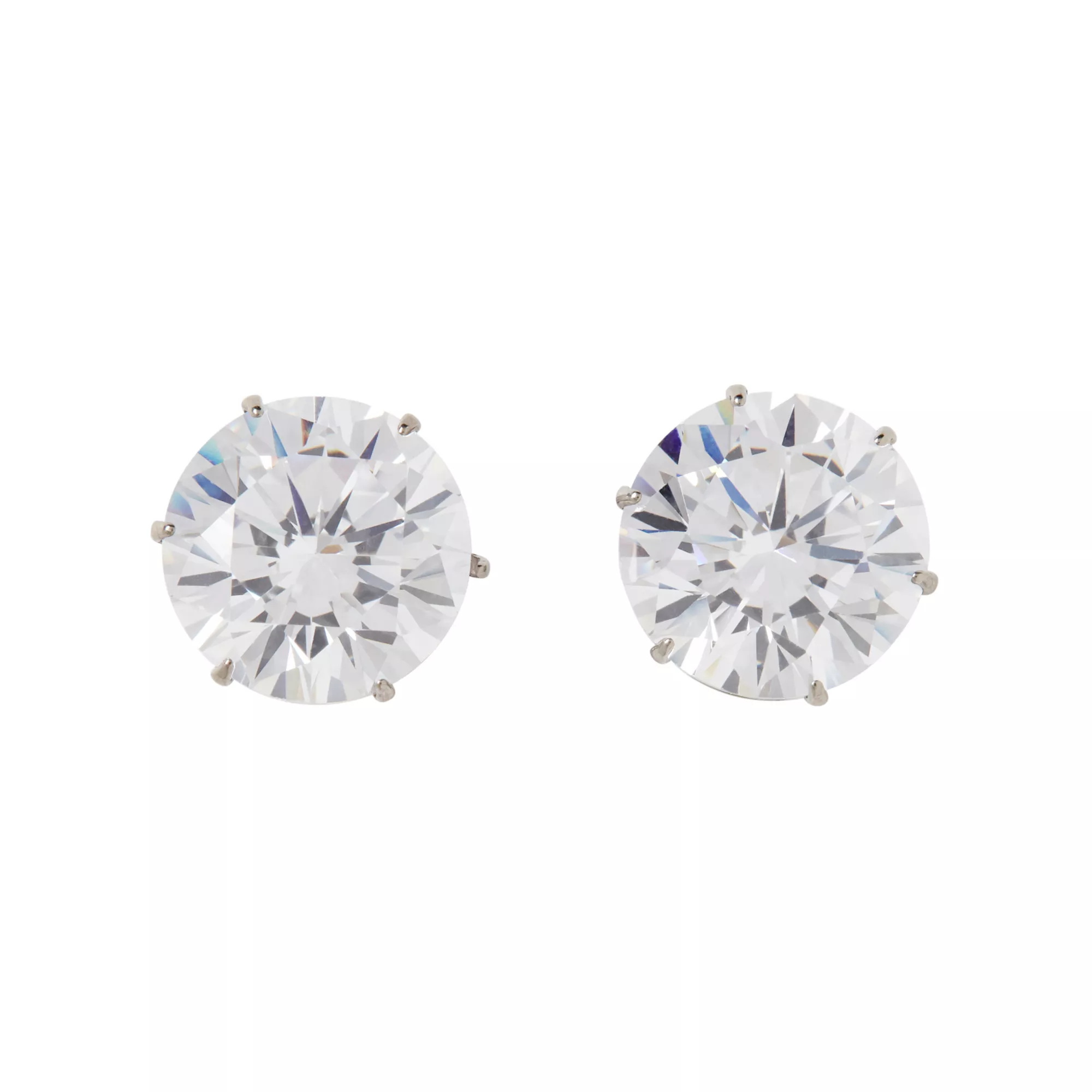 Round CZ Titanium Stud Earrings - 20 Gauge at Spencer's
