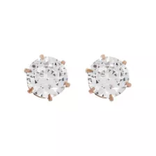 Round CZ Rose Gold Titanium Stud Earrings - 20 Gauge at Spencer's