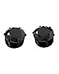 Round Black CZ Titanium Stud Earrings - 20 Gauge