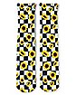 Checkered Sunflower Athletic Crew Socks