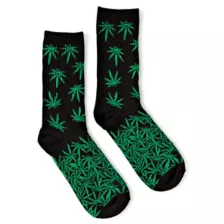 Fallen Weed Leaf Athletic Crew Socks at Spencer's