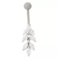 CZ Leaves Titanium Dangle Belly Ring - 14 Gauge at Spencer's