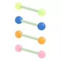 Multi-Pack Glow in the Dark Bioflex Barbells 4 Pack – 14 Gauge at Spencer's