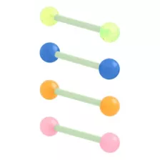 Multi-Pack Glow in the Dark Bioflex Barbells 4 Pack – 14 Gauge at Spencer's