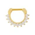CZ Goldplated Titanium Clicker Septum Ring - 16 Gauge at Spencer's