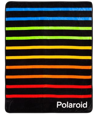 Striped Polaroid Fleece Blanket