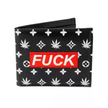 Weed Leaf Fuck Bifold Wallet at Spencer's