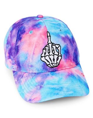 Tie Dye Skeleton Finger Dad Hat