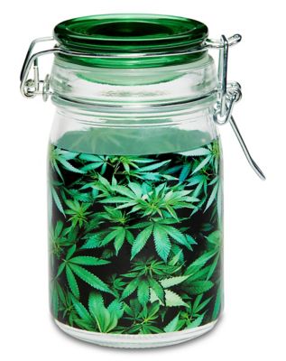 Green Leaves Storage Jar