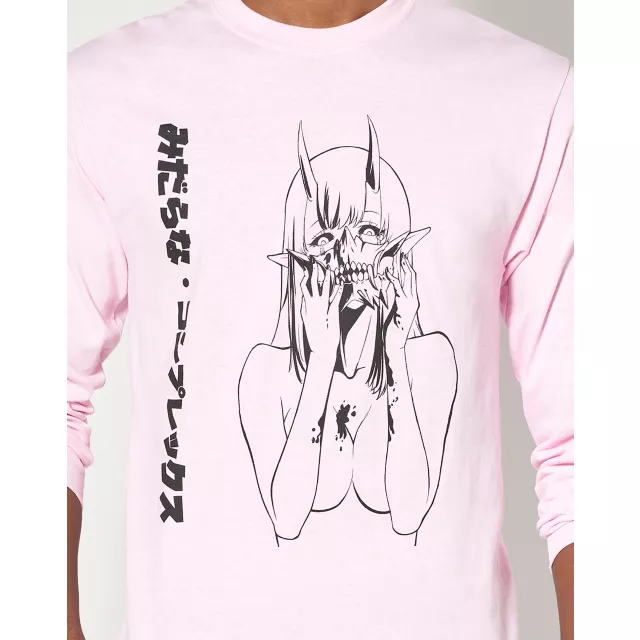 Demon Writing Long Sleeve T Shirt - Lewd Complex at Spencer's
