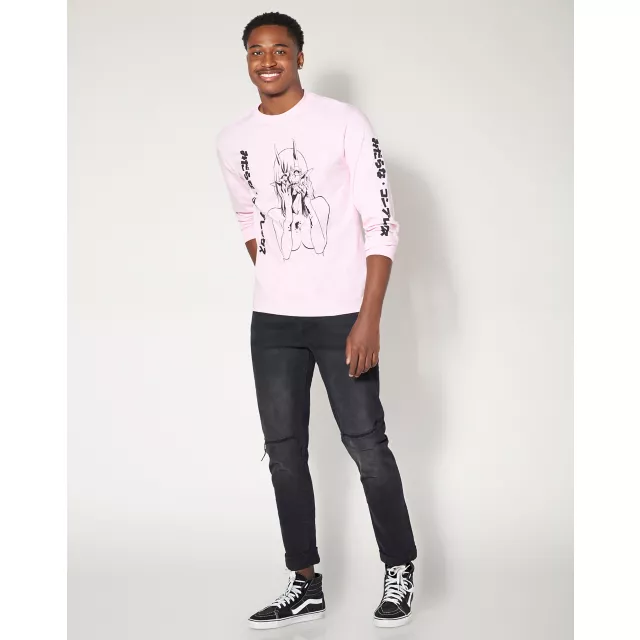 Demon Writing Long Sleeve T Shirt - Lewd Complex at Spencer's