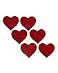Red Heart Glitter Nipple Pasties 6 Pack