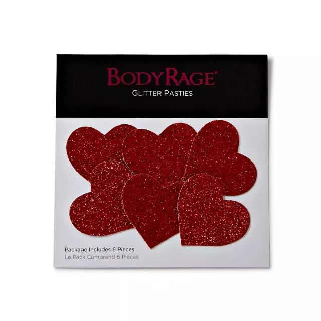 Red Heart Glitter Nipple Pasties 6 Pack at Spencer's