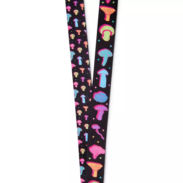 Neon Mushrooms Lanyard at Spencer's