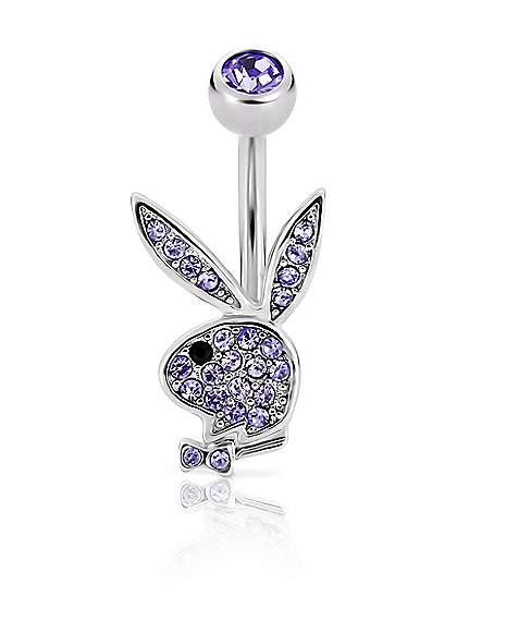 Purple Glitter Playboy Bunny Necklace