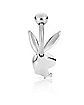 Yellow CZ Playboy Bunny Belly Ring - 14 Gauge