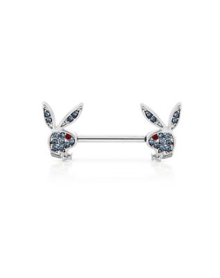 Blue CZ Playboy Bunny Nipple Barbells