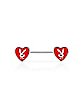 Red Heart Playboy Bunny Nipple Barbells - 14 Gauge