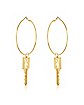 Goldtone Key Playboy Dangle Hoop Earrings